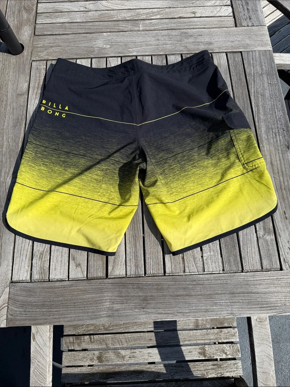 Billabong Men’s Black to Neon Yellow Gradient Boardshorts